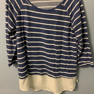 Medium Blue and White Top